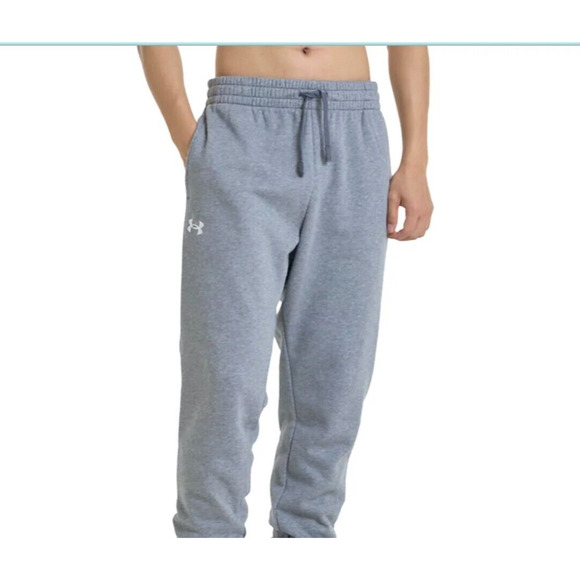Under Armour Mens UA Rival Fleece Puddle Pants Gray Size 2XL Sweats 1383097 New - Picture 1 of 8
